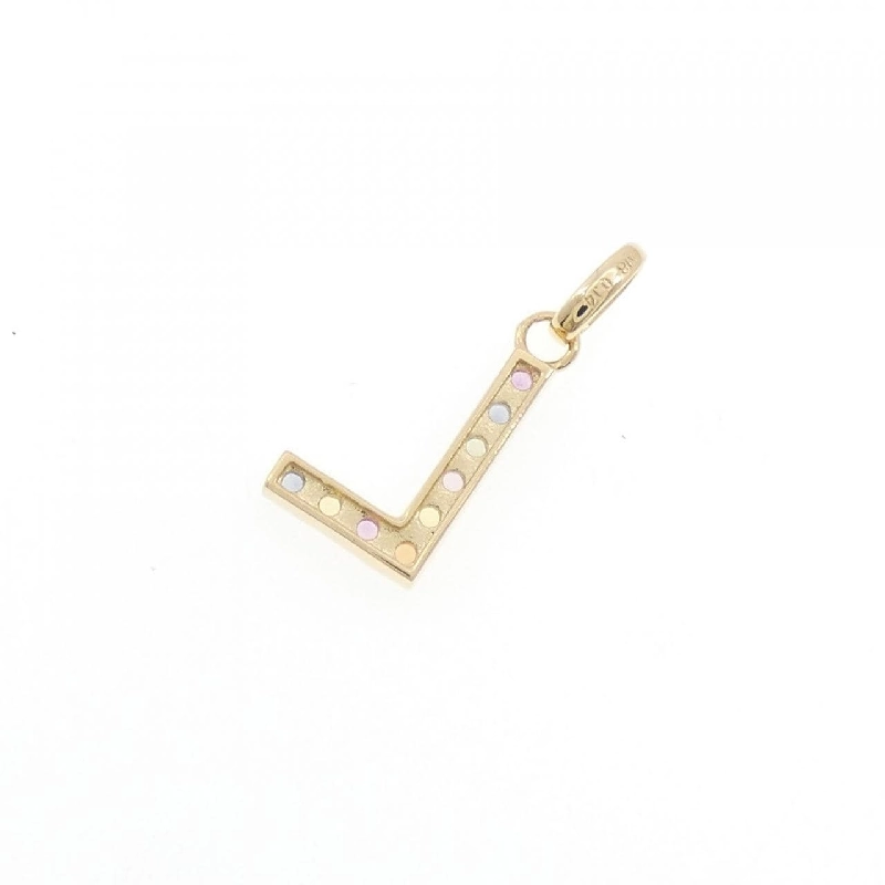 K18YG Chữ cái L Mặt dây chuyền Sapphire 0.14CT - Hàng hiệu Chính hãng 864334