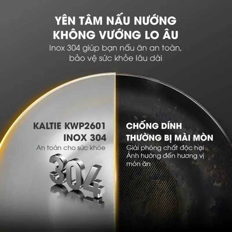 Chảo inox 304 lòng sâu Kalite KWP2501 – Chống dính, chống xước 593753