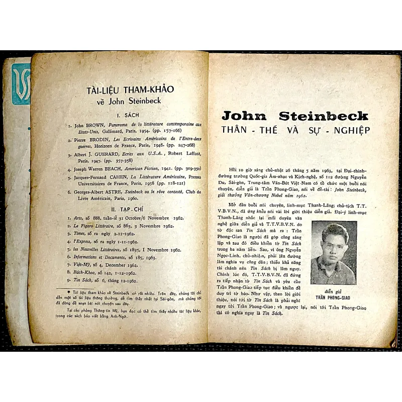Đọc văn JOHN STEINBECK - Tạp chí Văn miền Nam VN trước 1975 1029116