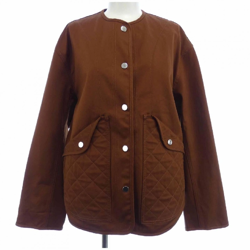 Áo khoác HERMES với chi tiết cưỡi ngựa 5E0163DQ áo khoác không cổ 631917