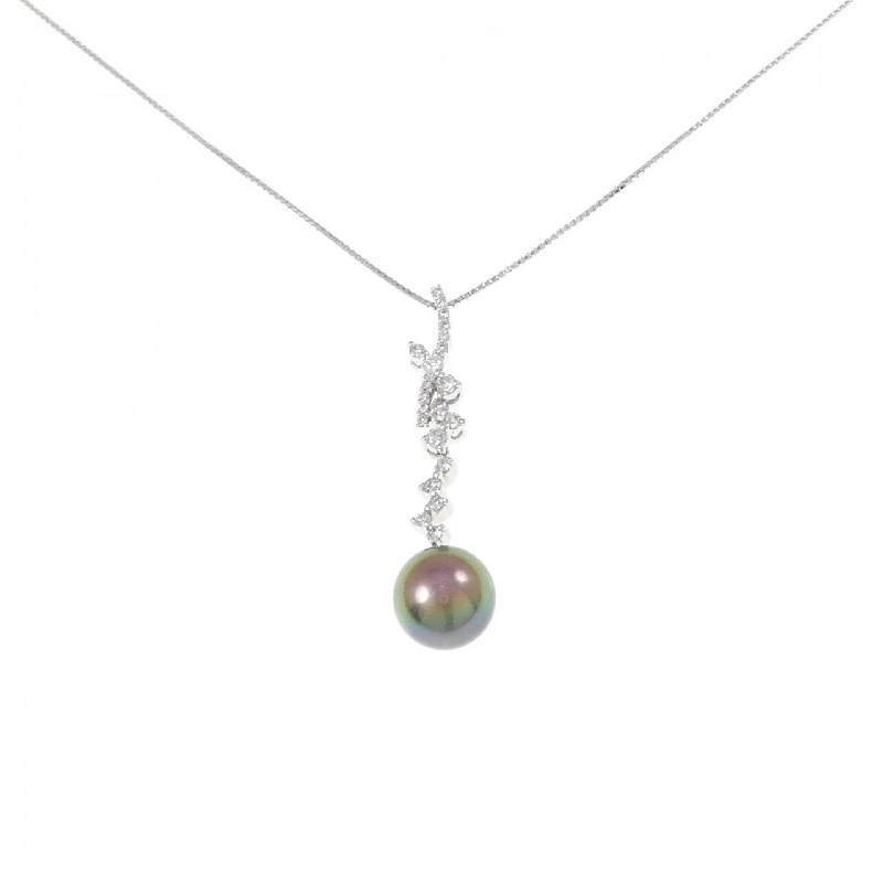 K18WG Ngọc trai đen dây chuyền 9.4mm - Hàng hiệu Chính hãng 858035