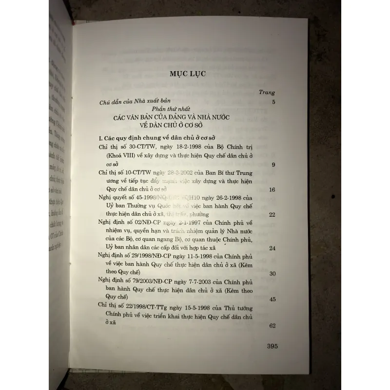 Các văn bản của Đảng, nhà nước về dân chủ ở cơ sở 736772