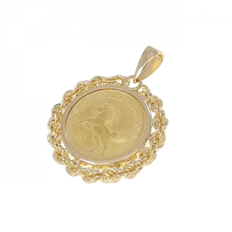 K18YG(枠) Mặt dây chuyền đồng tiền - Hàng hiệu Authentic 870190