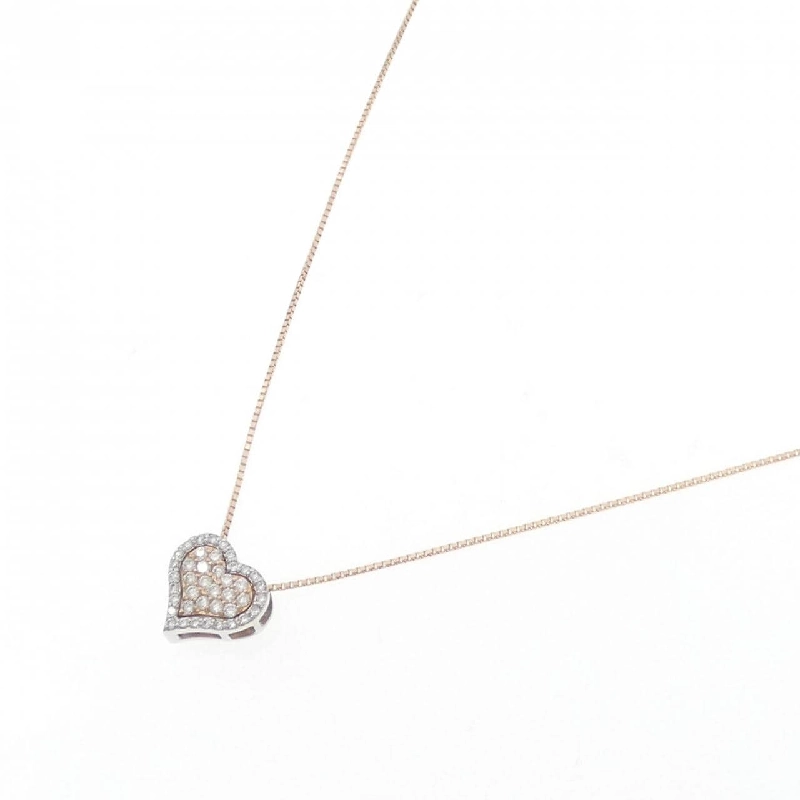 K18PG/K18WG 2WAY Mặt Dây Chuyền Hình Trái Tim Đá Quý 0.19CT - Hàng hiệu Chính Hãng 863721