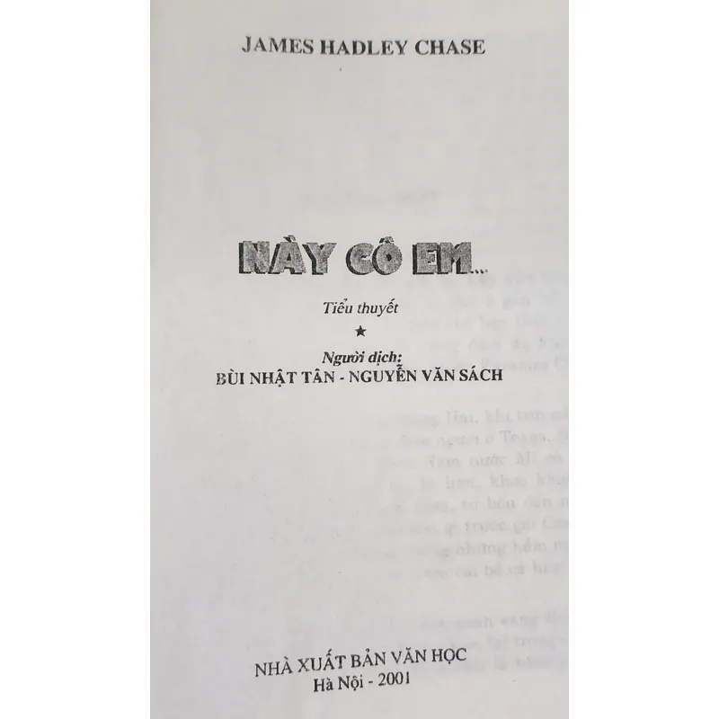 Tiểu thuyết của nhà văn James Hadley Chase: NÀY CÔ EM 719742