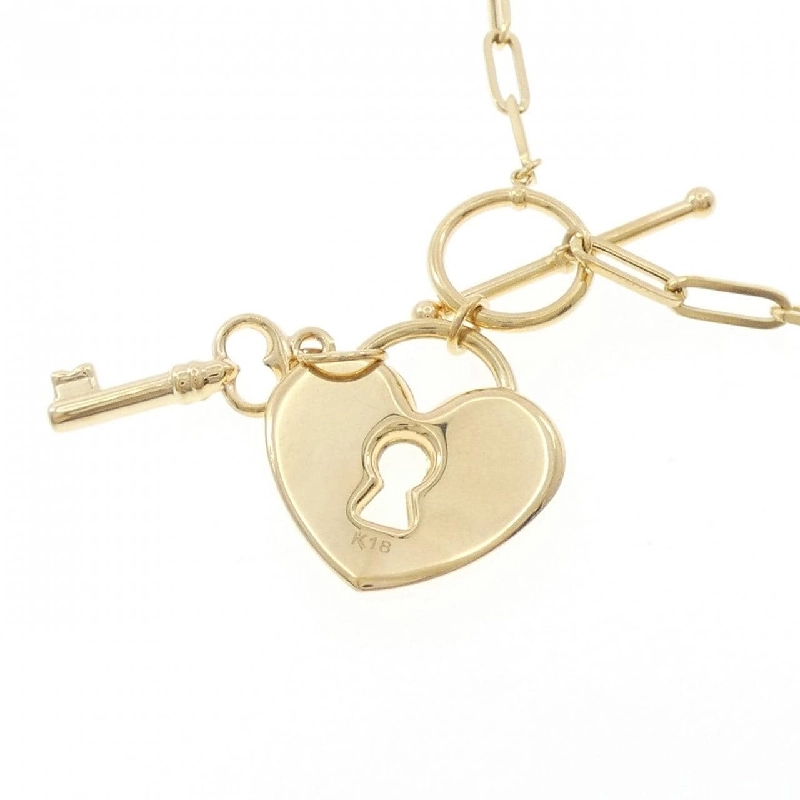 K18YG Mặt Dây Chuyền Hình Tim × Chìa Khóa - Hàng hiệu Chính Hãng 857234