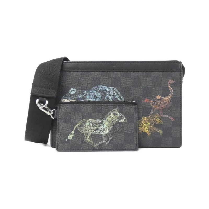 Túi xách đeo vai Louis Vuitton Damier Graphite Stamp Gaston Wearable Wallet N64608 - Hàng hiệu Chính hãng 805476