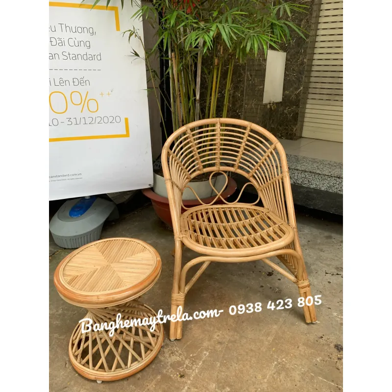 Bàn ghế mây tự nhiên phòng ngủ hiện đại 1011062