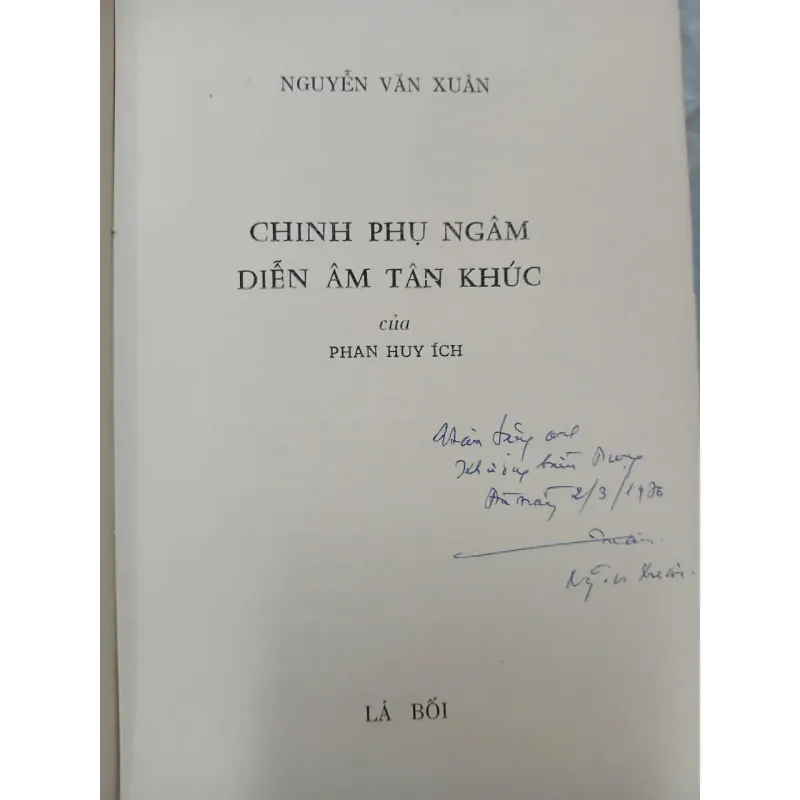 CHINH PHỤ NGÂM DIỄN ÂM TÂN KHÚC CỦA PHAN HUY ÍCH - Nguyễn Văn Xuân 703662