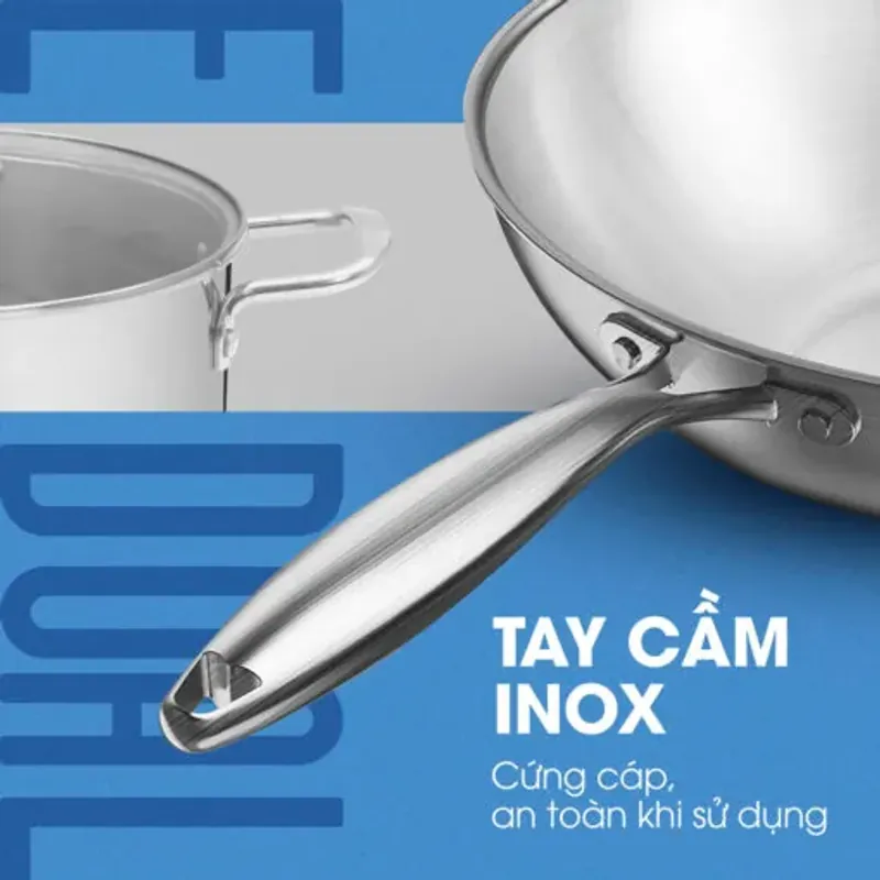 Bộ nồi chảo inox KALITE ECO Dual, inox 304 an toàn, cấu trúc 3 lớp, bắt từ tốt 931530