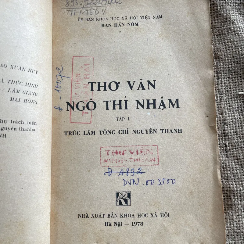 Thơ văn Ngô Thì Nhậm - TRÚC LÂM TÔNG CHỈ NGUYÊN THANH- 1978 932950