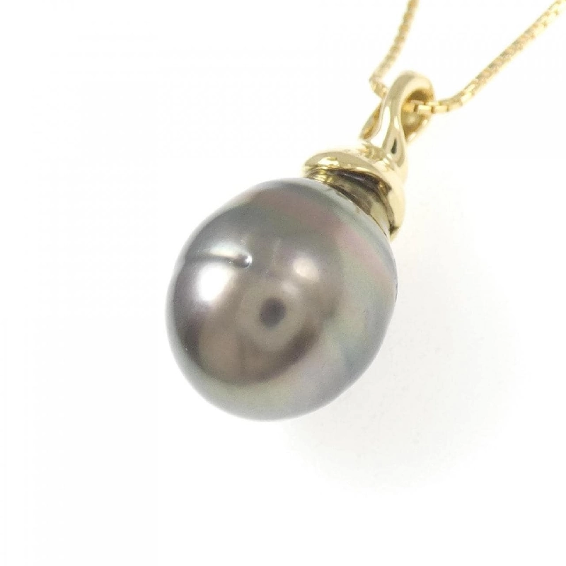 K18YG Ngọc trai đen dây chuyền - Hàng hiệu Authentic 856442