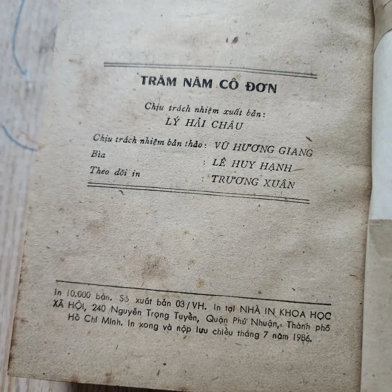 Trăm năm cô đơn | Marquiez | mất bìa ngoài 689360
