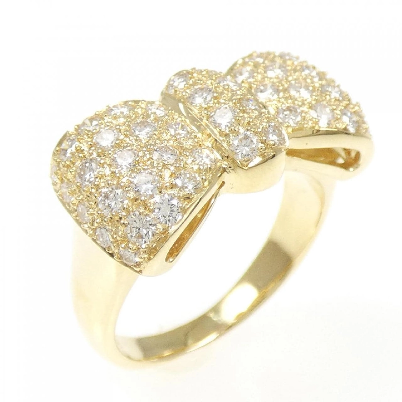 Nhẫn kim cương pavé hình ruy băng K18YG 1.055CT - Hàng hiệu Authentic 849151