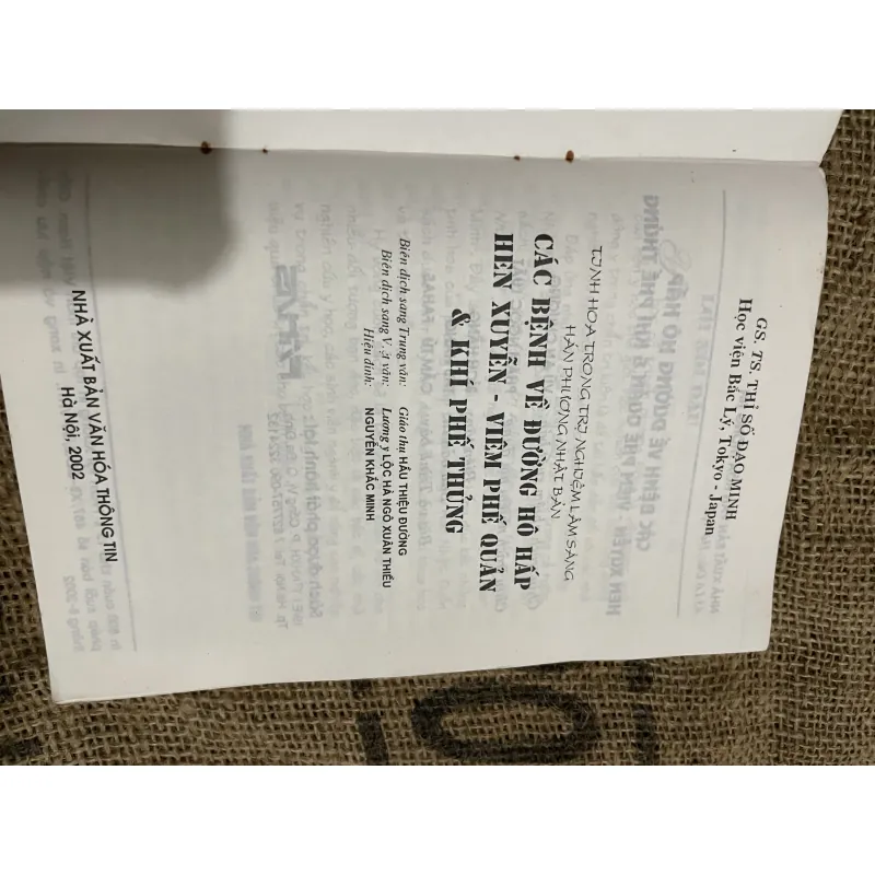 Các bệnh về đường hô hấp GS. TS. THỈ SỐ ĐẠO MINH 1026077