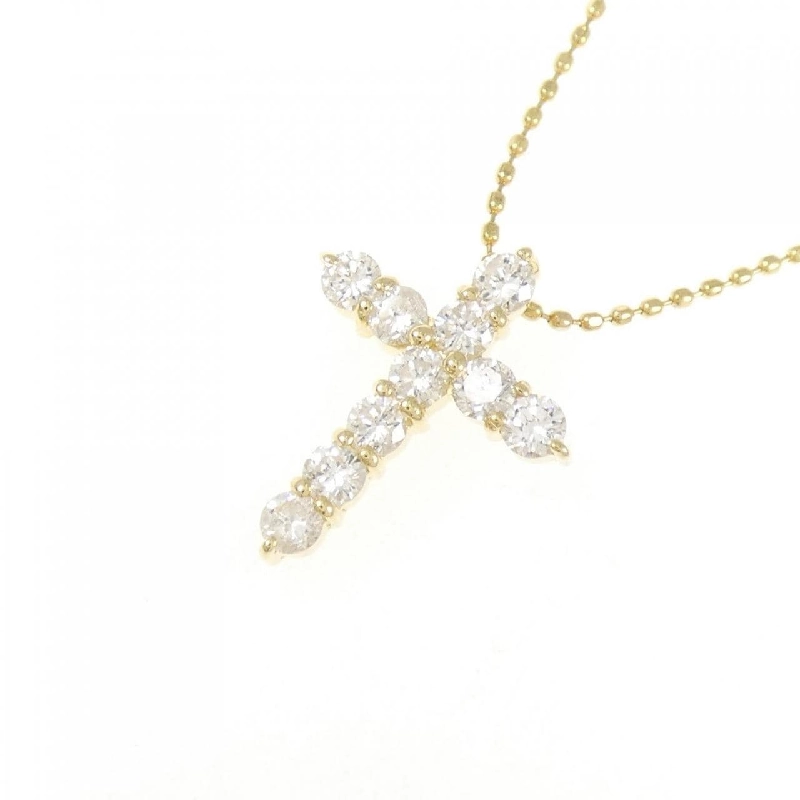 K18YG Dây chuyền kim cương chéo 0.50CT - Hàng hiệu chính hãng 857336