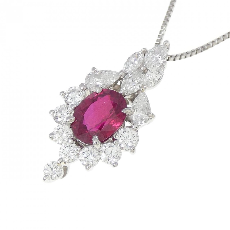 Dây chuyền ruby PT900/PT850 1.09CT xuất xứ từ Myanmar - Hàng hiệu Authentic 857332
