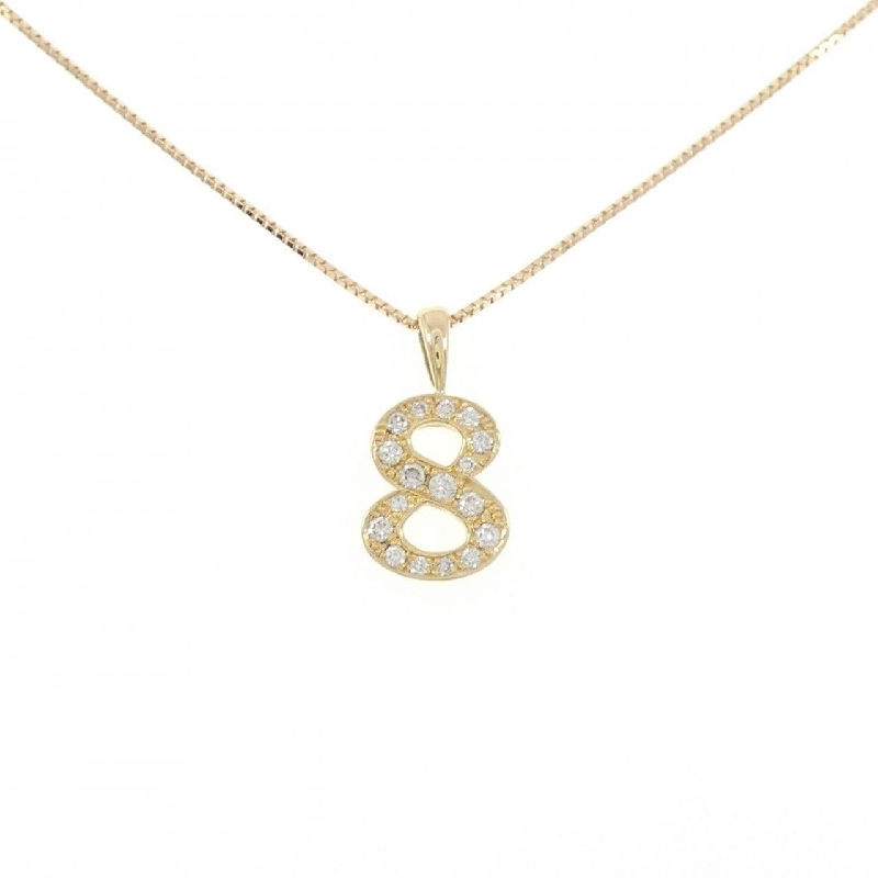 K18YG Số 8 Dây chuyền kim cương 0.153CT - Hàng hiệu Chính hãng 858475