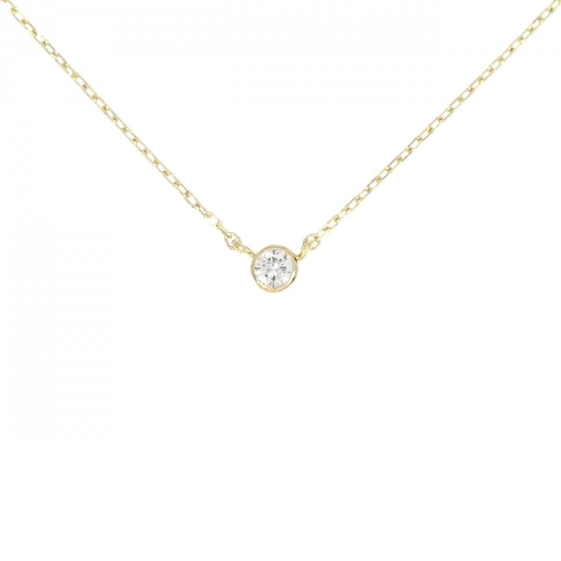 K18YG Solitaire Diamond Necklace - Hàng hiệu Authentic 856024