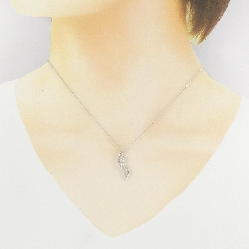 K18WG Dây chuyền kim cương 0.22CT - Hàng hiệu Chính hãng 860787