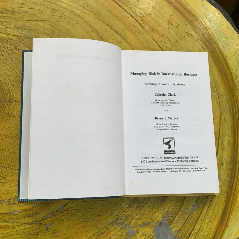 MANAGING RISK IN INTERNATIONAL BUSINESS Techniques and Applications  747252