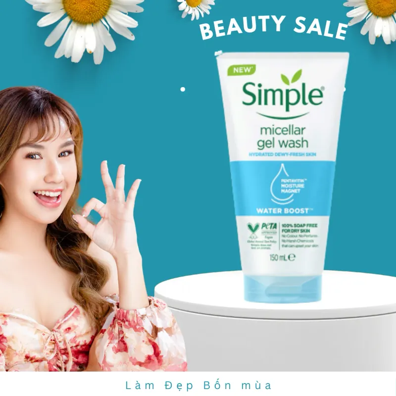 Sữa Rửa Mặt Simple Micellar Gel Wash Cho Da Dầu Mụn 150m 572152