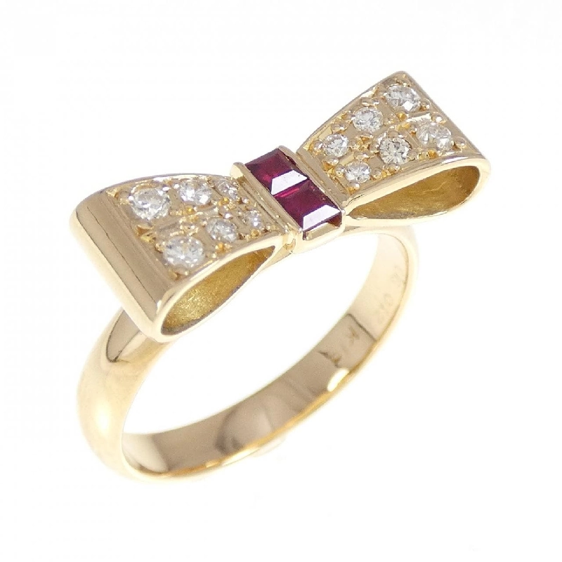 Nhẫn ruby K18YG hình ruy băng 0.16CT 670153