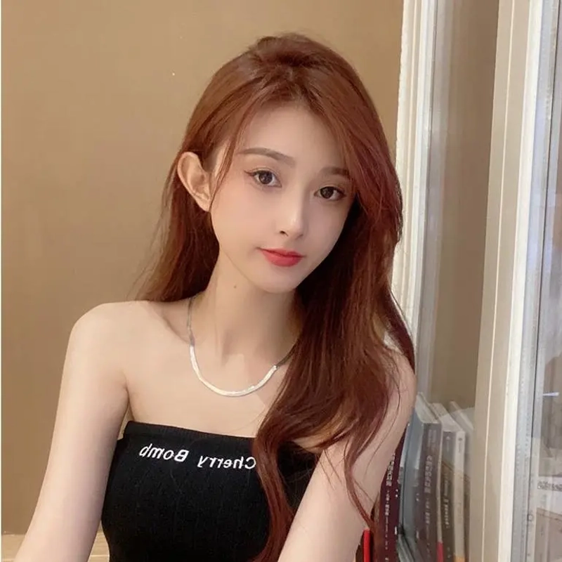 Dây chuyền nam nữ titan 4MM55CM trangsucpt sợi mì dẹp cao cấp sang trọng thép không gỉ 530554