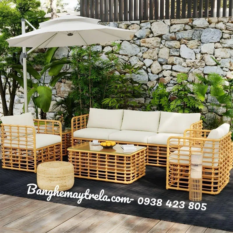 Sofa mây nhựa phòng khách 690074