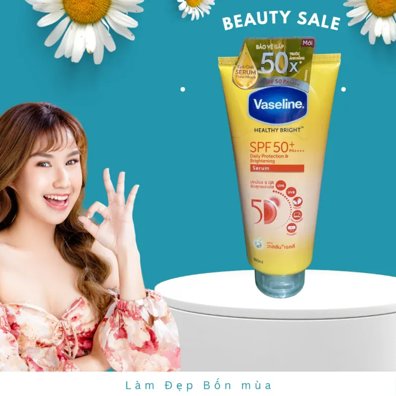 Sữa Dưỡng Thể Trắng Da Vaseline 50x SPF 50 PA++++ Thái Lan chính hãng 607253