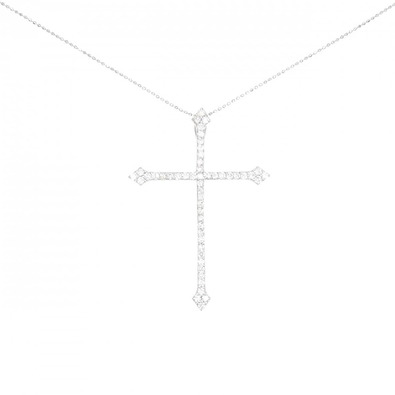 K18WG Dây chuyền kim cương chéo 1.00CT - Hàng hiệu chính hãng 863100