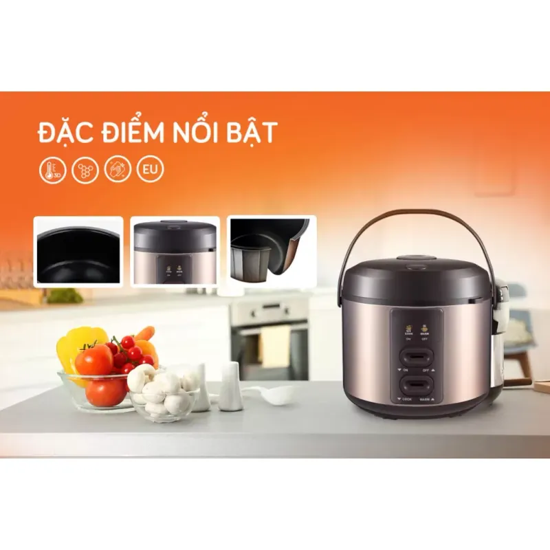 Nồi cơm điện UNIE UE-626 dung tích 1.8L, công suất 700W, lòng nồi chống dính 5 lớp 928155