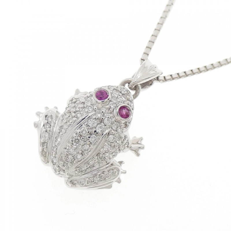 K18WG Ếch Ruby Dây Chuyền 0.05CT - Hàng hiệu Chính hãng 859253