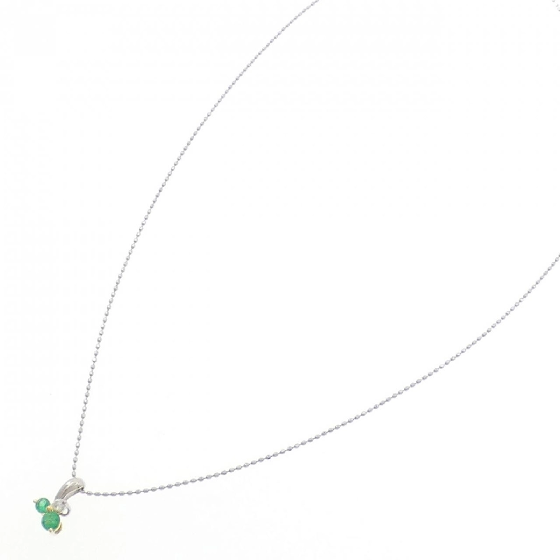 K18/PT900/PT850 Dây chuyền ngọc lục bảo 0.13CT - Hàng hiệu Chính hãng 858528