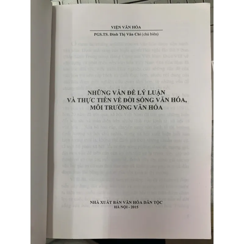 NHỮNG VẤN ĐỀ LÝ LUẬN VÀ THỰC TIỄN VỀ ĐỜI SỐNG VĂN HÓA, MÔI TRƯỜNG VĂN HÓA 594007