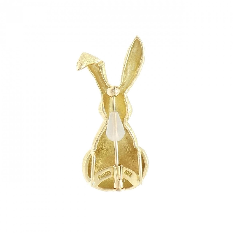 K18YG/PT900 Bông tai hình thỏ kim cương 0.35CT - Hàng hiệu Authentic 872598