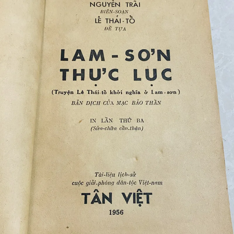 LAM SƠN THỰC LỤC - NGUYỄN TRÃI 576896