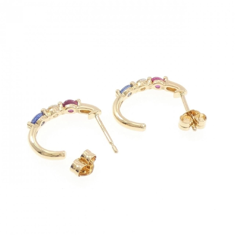 K18YG Đá màu Bông tai - Hàng hiệu Chính hãng 866522