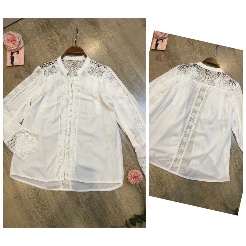 [Siêu Phẩm Nhật] Sơ mi vintage boho phối ren xếp ly khuy bọc form Âu đẹp suất sắc 700643