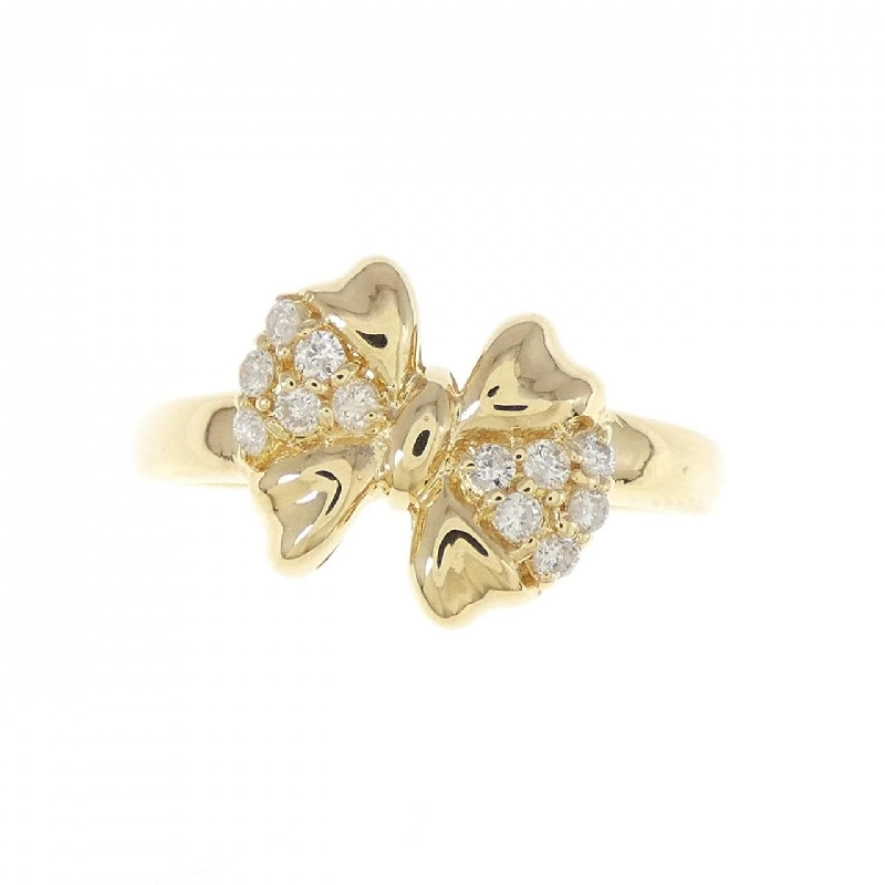 Nhẫn kim cương K18YG hình ruy băng 0.15CT 672953