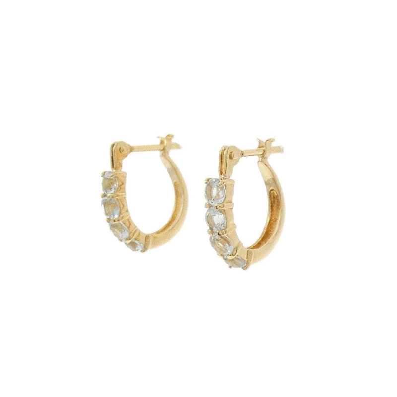 K18YG Aquamarine Bông tai - Hàng hiệu Chính hãng 868295