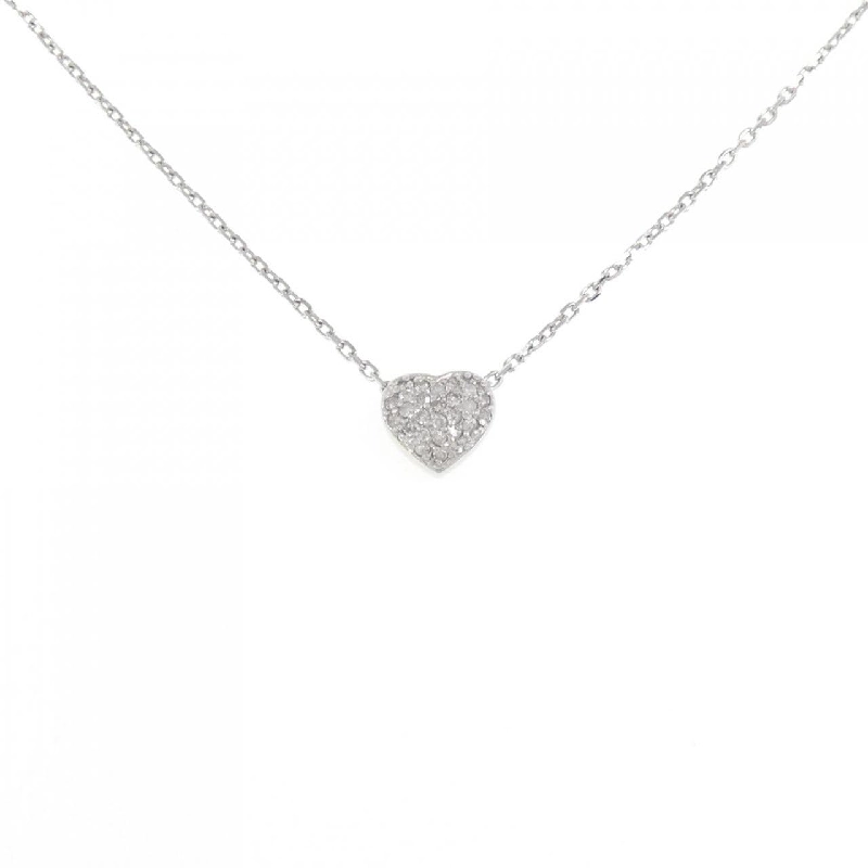 K18WG Dây chuyền kim cương hình trái tim Pavé 0.10CT - Hàng hiệu Chính hãng 861984