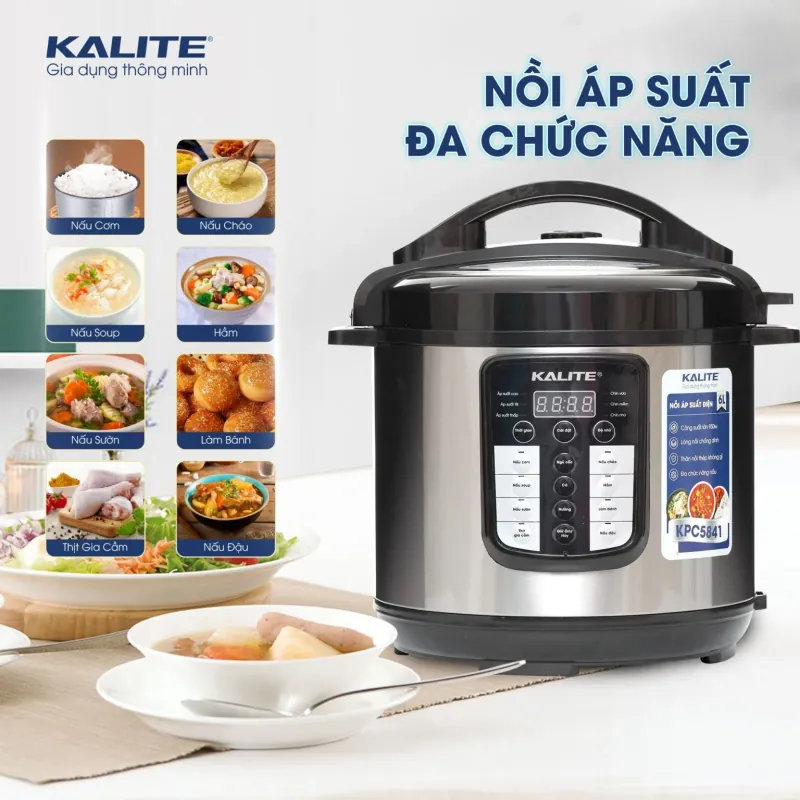 Nồi áp suất Kalite KPC5841 – Đa chức năng, nấu nhanh – hầm mềm chỉ trong phút chốc! 707746