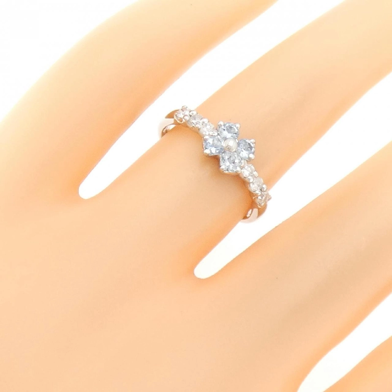 Nhẫn Aquamarine PT900 Hoa 670278