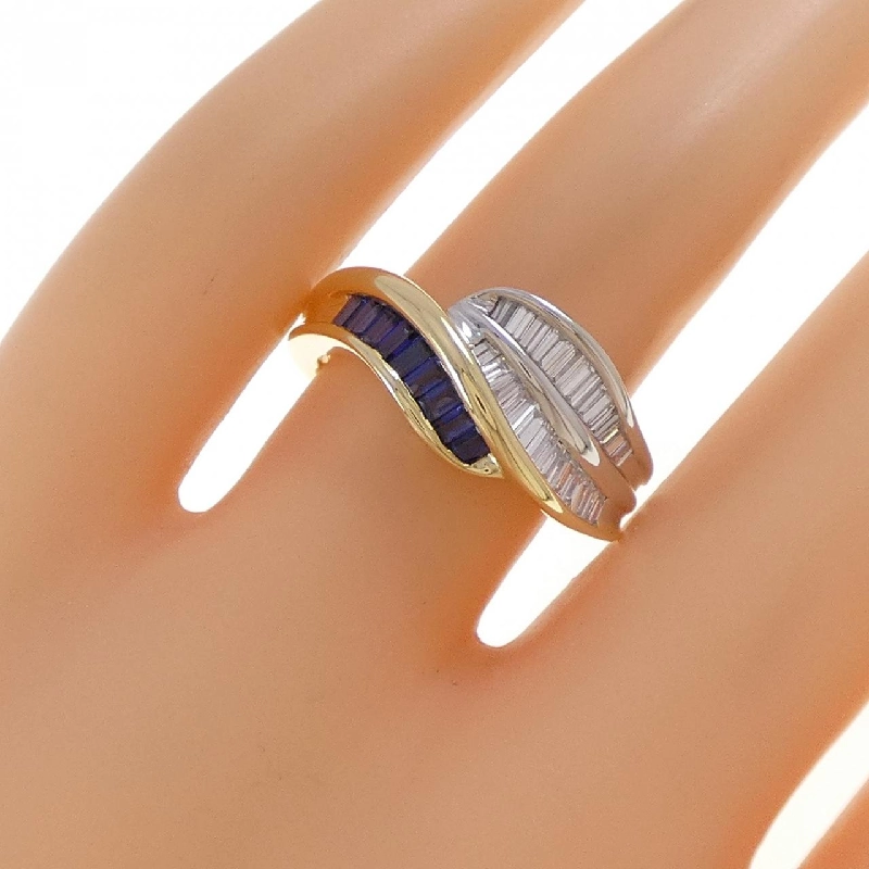 Nhẫn Sapphire K18YG/PT900 0.50CT 666535