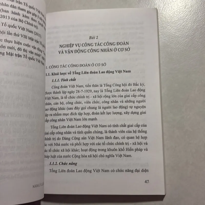 Nghiệp vụ công tác mặt trận tổ quốc và đoàn thể nhân dân ở cơ sở 727048