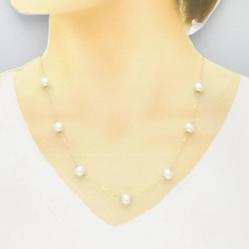 K18YG Ngọc trai Akoya Dây chuyền - Hàng hiệu Authentic 847320