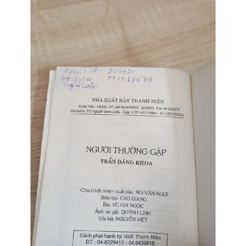 [Phiên Chợ Sách Cũ] Người Thường Gặp (2001) - Trần Đăng Khoa S1507 504668