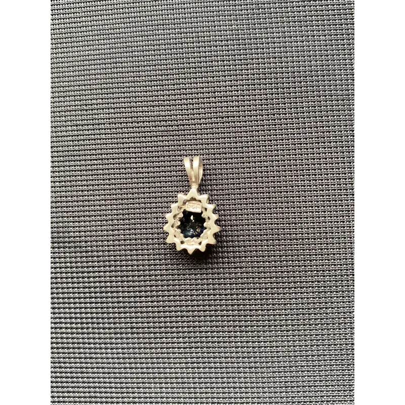 Mặt bạc đá Saphire xanh đậm  1005151