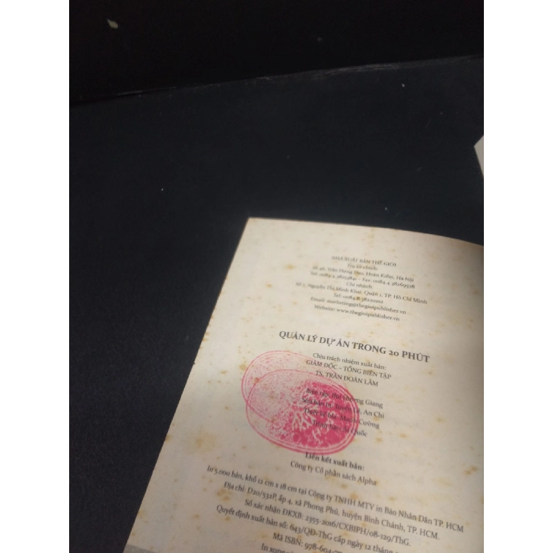Quản lý dự án trong 20 phút mới 60% ố nặng có mộc 2016 HCM2105 Harvard Business Review Press SÁCH KỸ NĂNG 914439